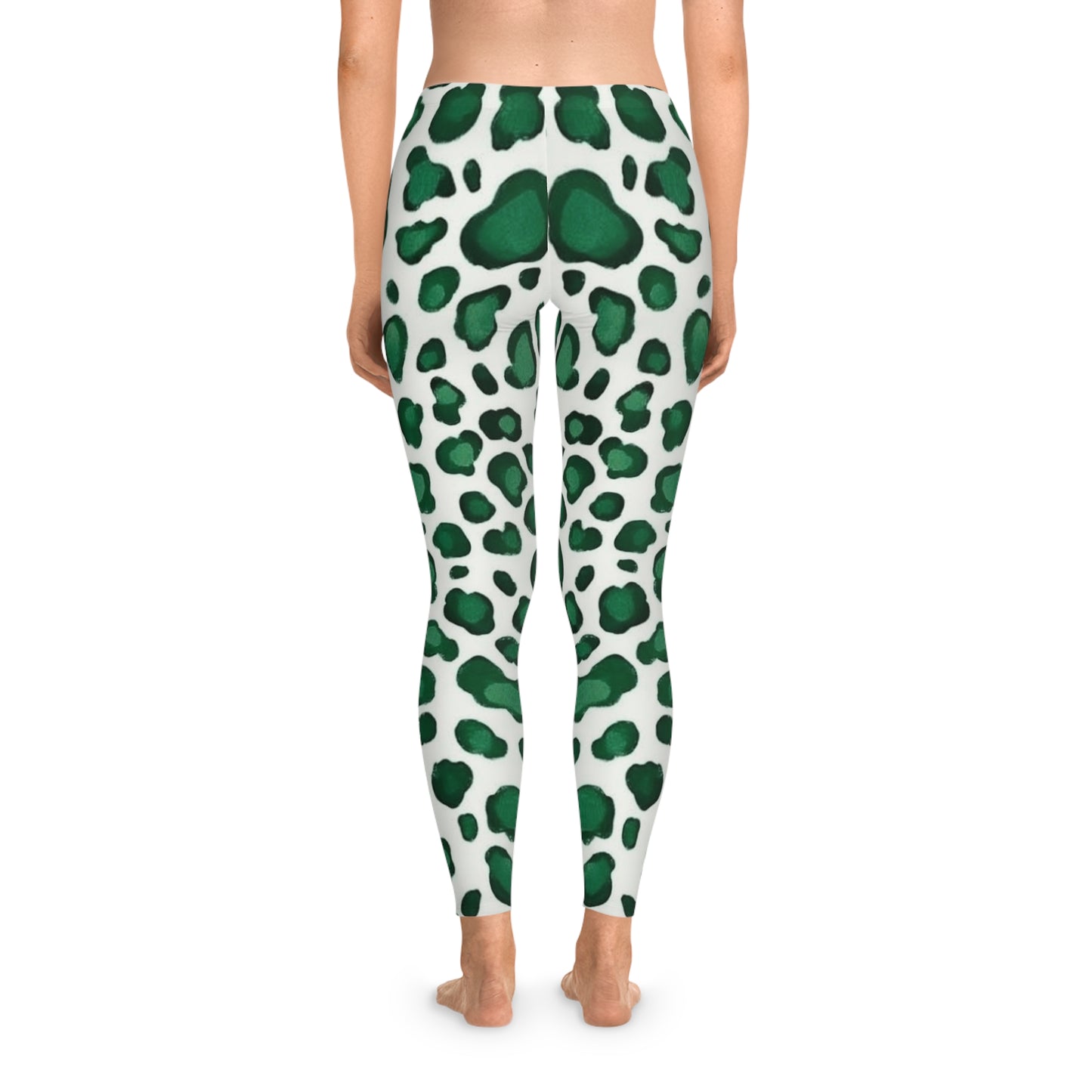 Green Leopard Print Leggings, Yoga Pants, Activewear, Fitness Leggings, Casual Wear, Trendy Workout Leggings
