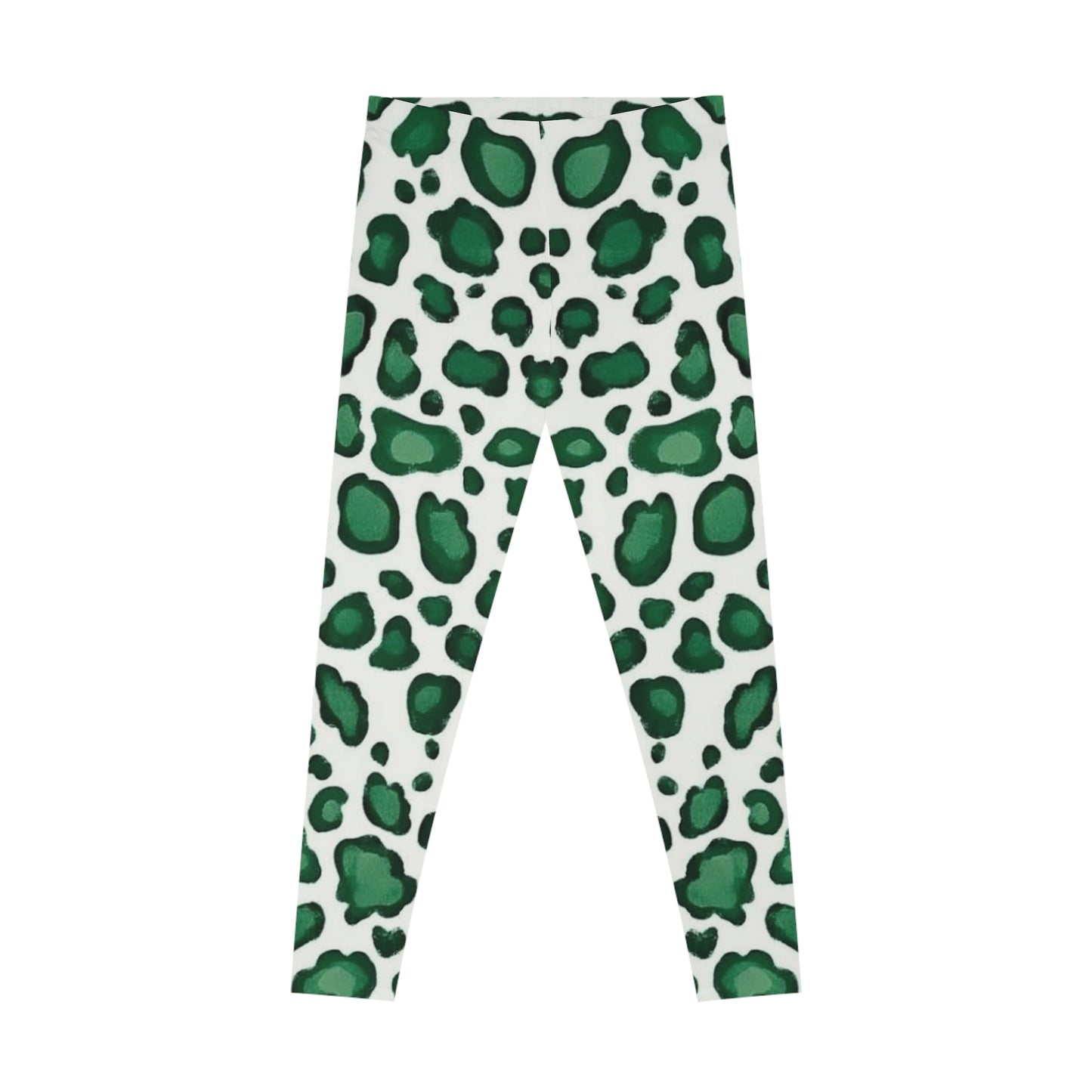 Green Leopard Print Leggings, Yoga Pants, Activewear, Fitness Leggings, Casual Wear, Trendy Workout Leggings