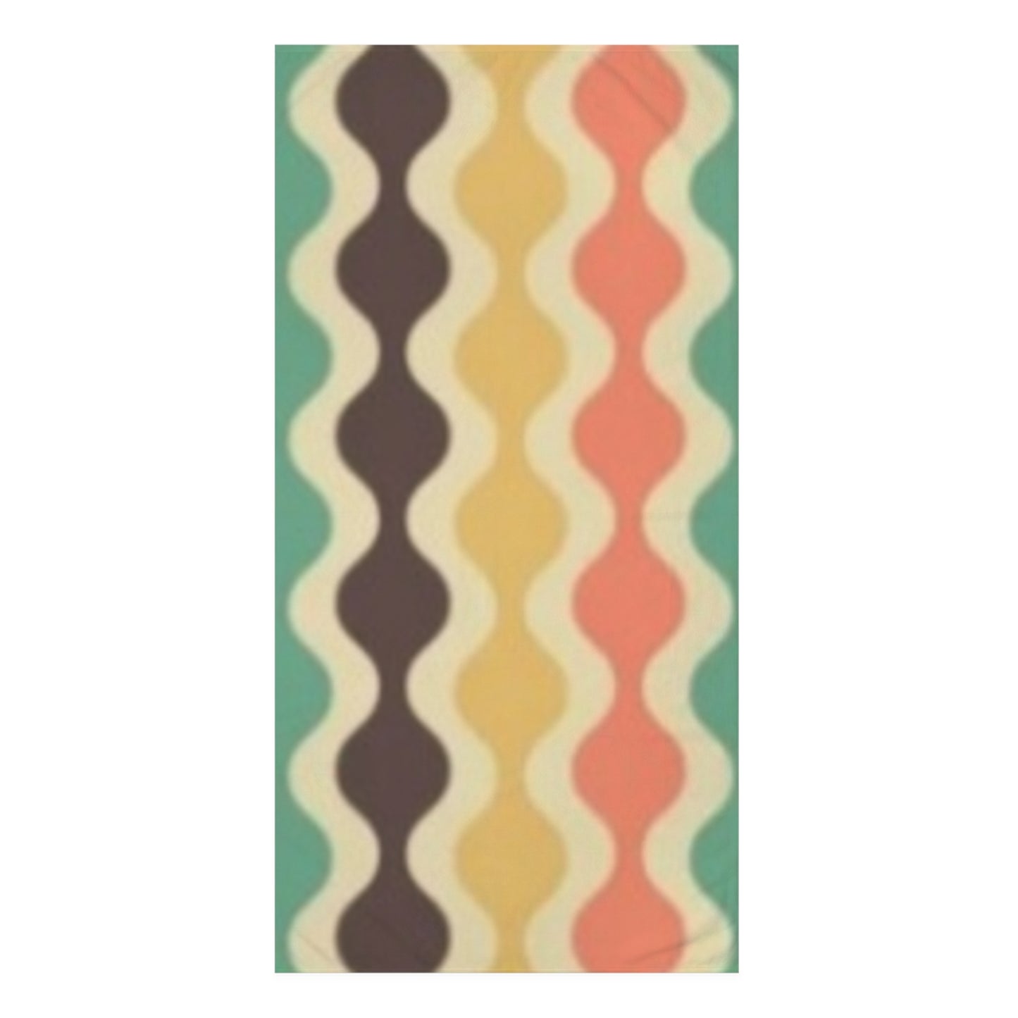 70's Yellow Spectrum Print Mink-Cotton Towel