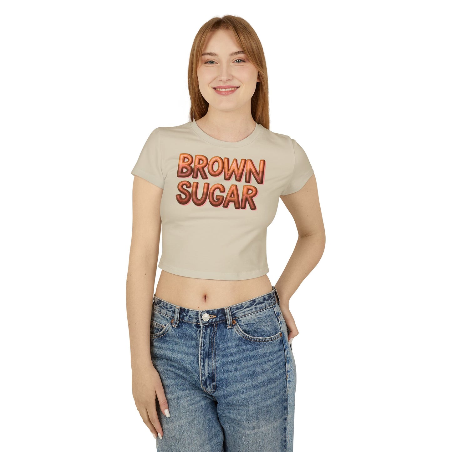 'Brown Sugar' Graphic Crop Top