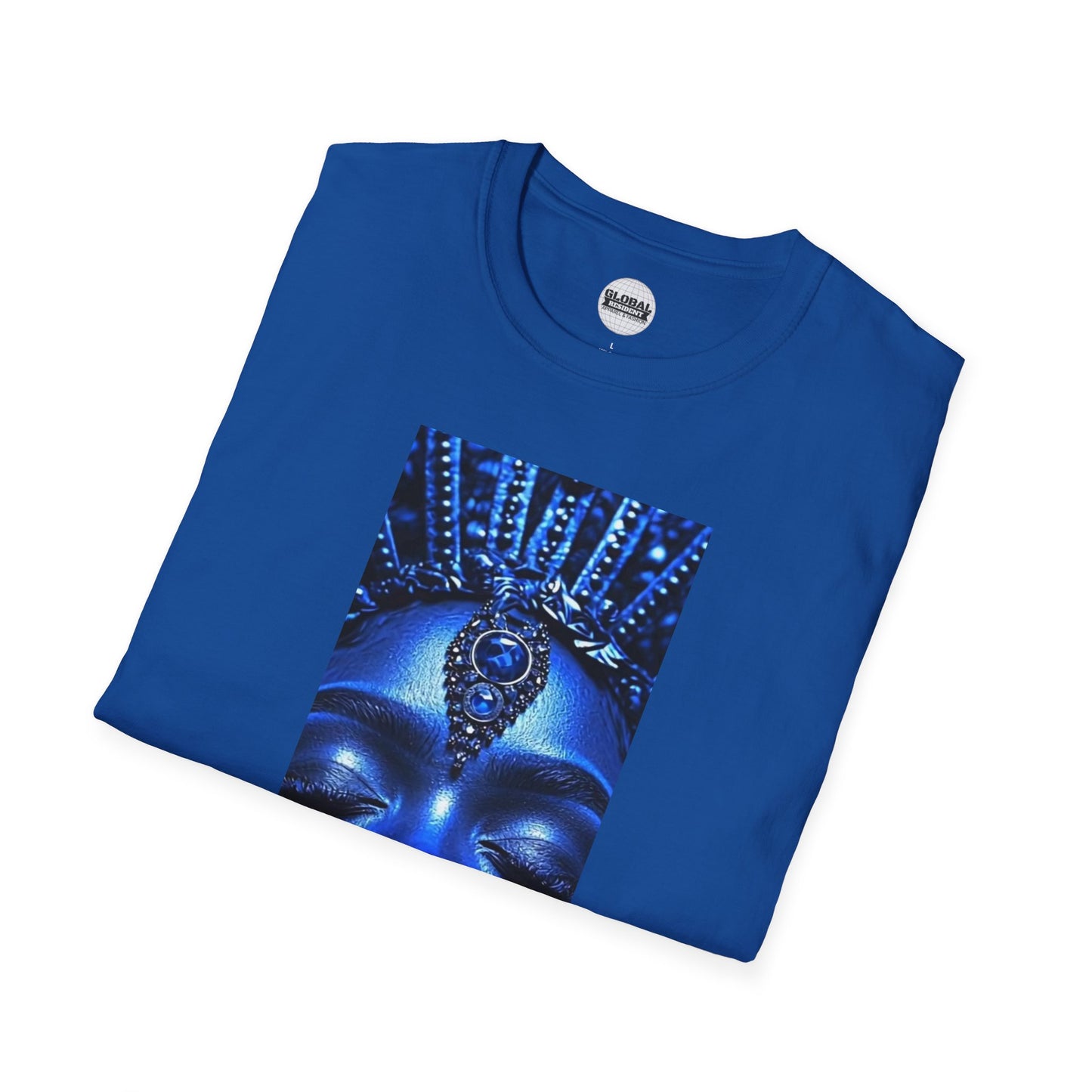 Blue Goddess Unisex Softstyle T-Shirt - Bohemian Art Tee for Empowerment and Self-Expression