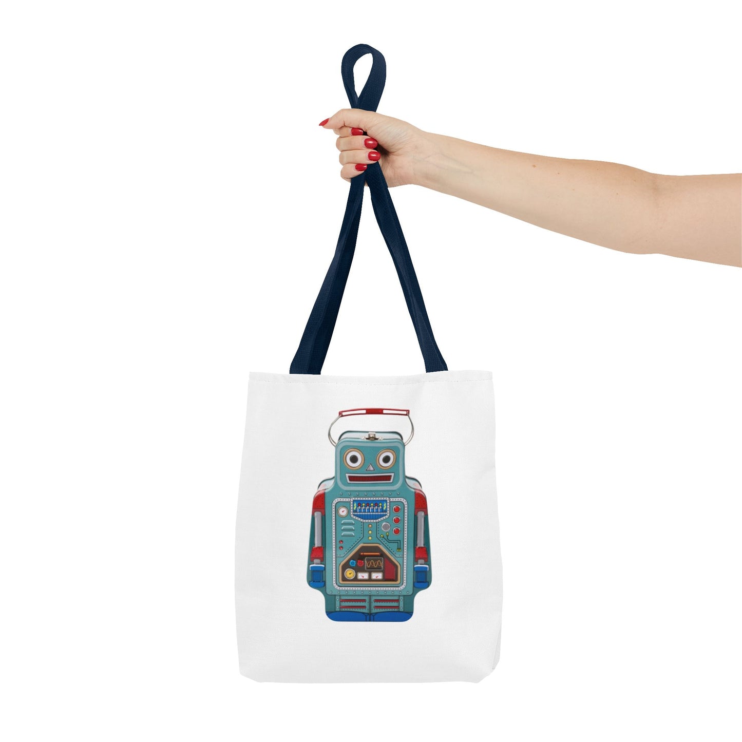Retro Robot Tote Bag, Fun Eco-Friendly Shopping Bag, Gift for Tech Lovers, Cute Reusable Bag, Quirky Robot Design