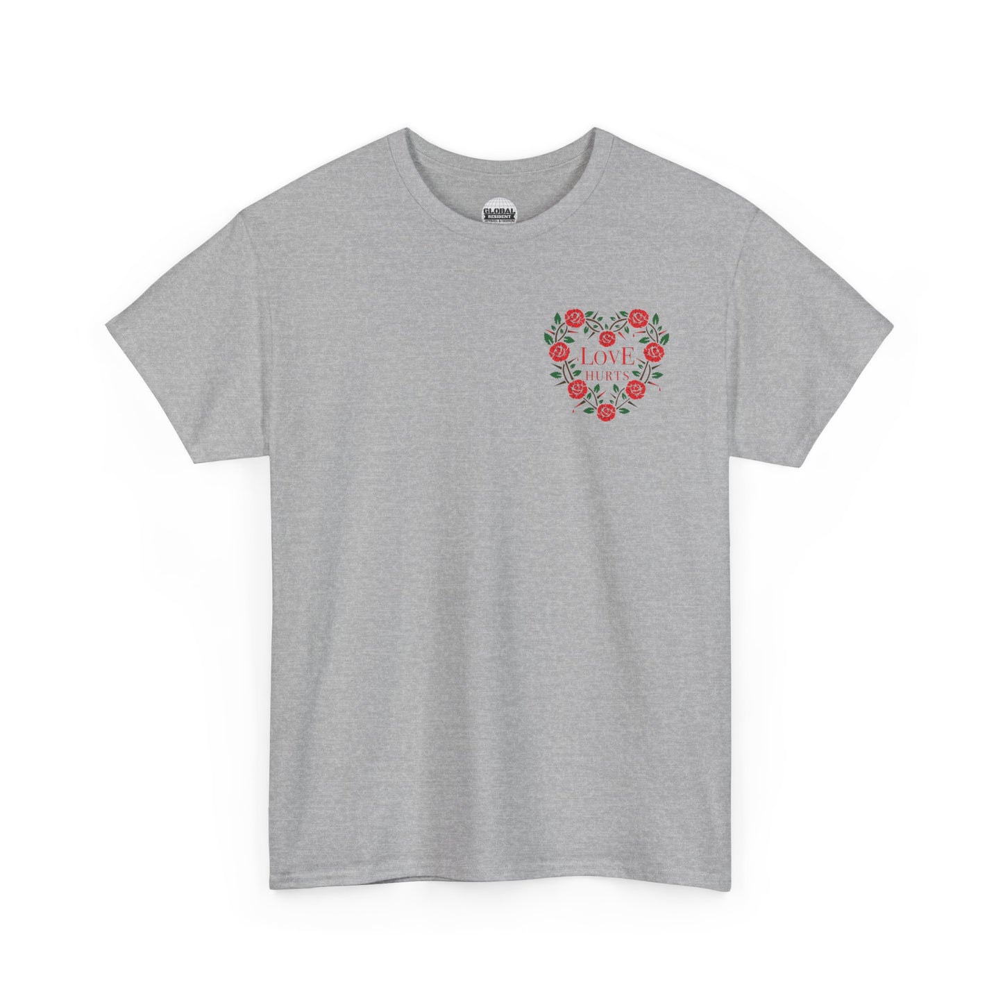Love Hurts (Heart Floral) Unisex Heavy Cotton Tee