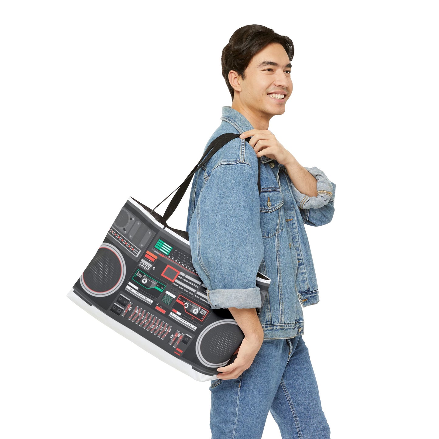 Retro Boombox Weekender Tote Bag - Music Lover's Travel Companion