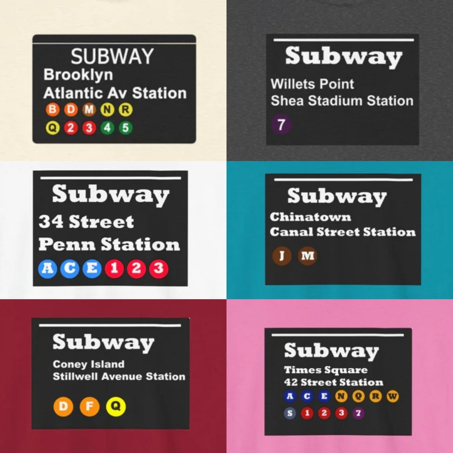 NYC Subway Stop Tees