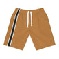 Khaki BW Stripe Athletic Long Shorts