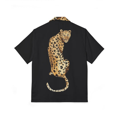 Men's Leopard Back Print Hawaiian Camp Shirt