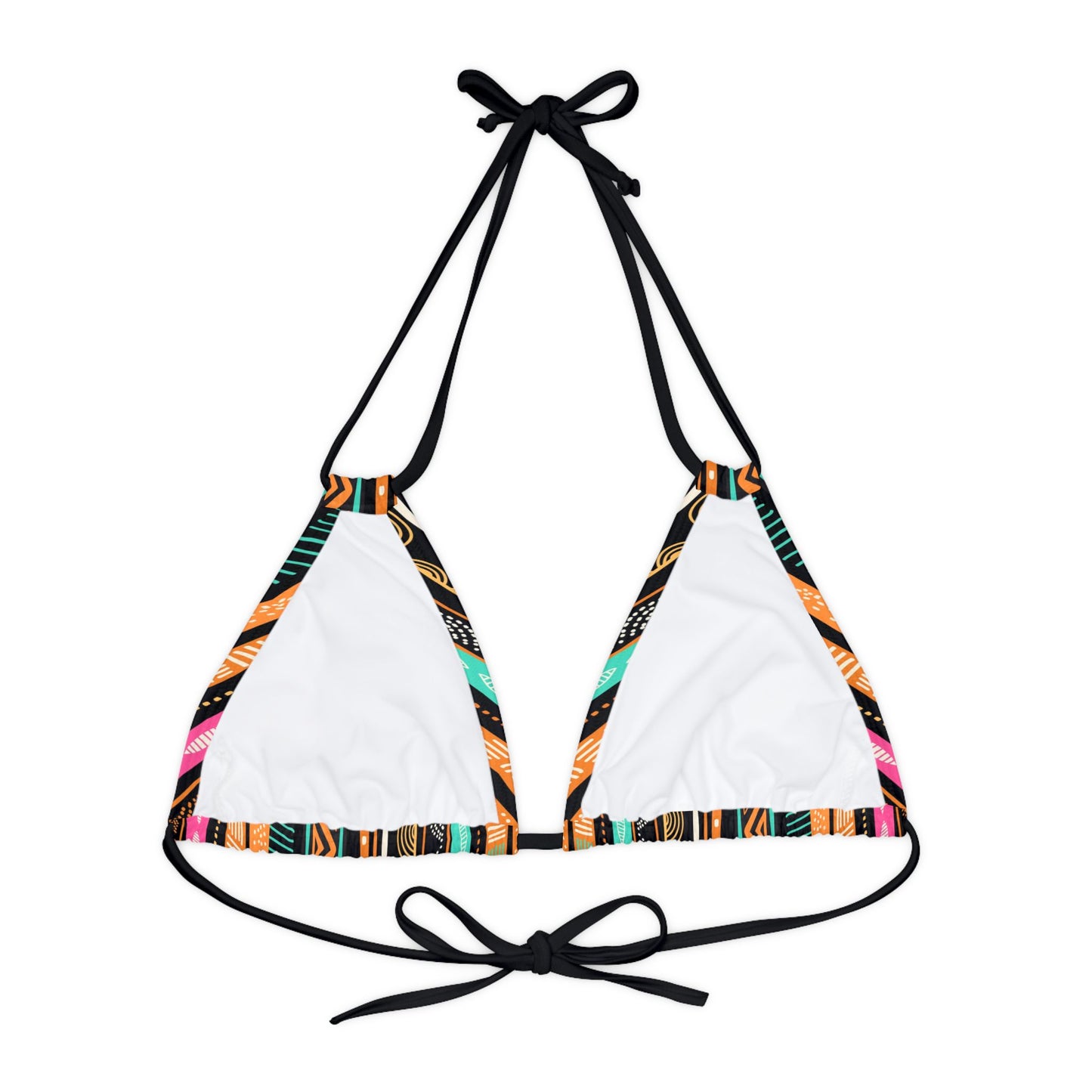 African Print Strappy Triangle Bikini Top