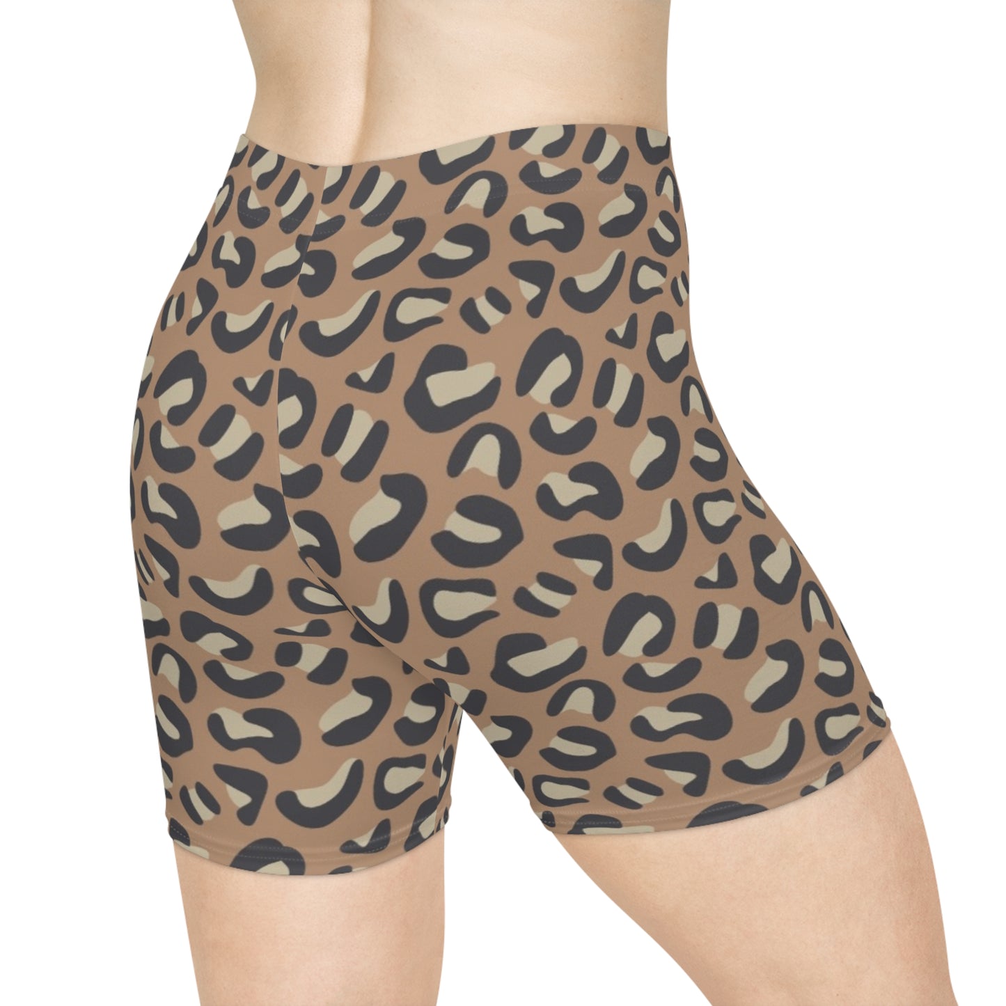 Leopard Animal Print Women's Biker Shorts