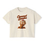 Caramel Sundae Women's Boxy Tee — Retro Ice Cream Graphic Shirt