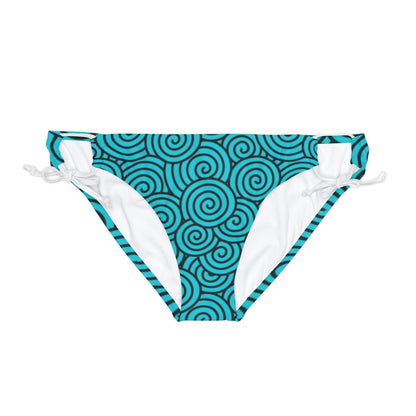 Turquoise Print Tie Side Bikini Bottom