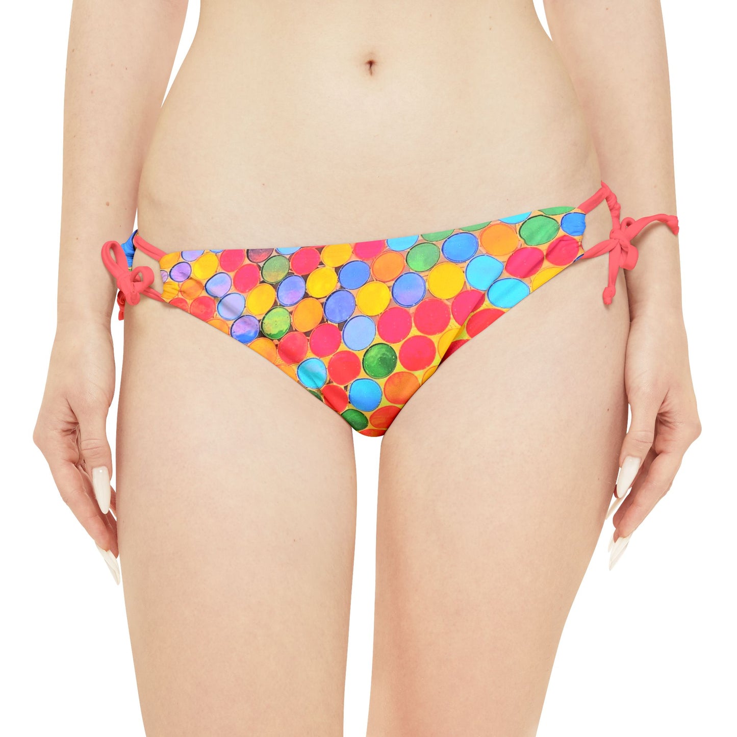 Cape Verdean Print Loop Tie Side Bikini Bottom