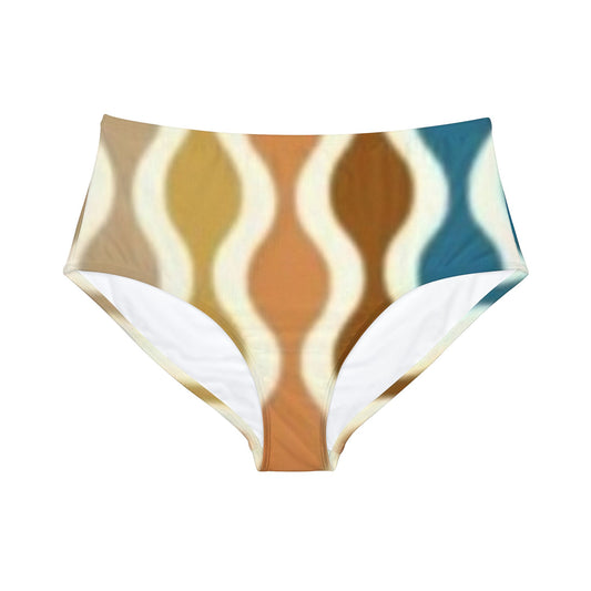 Rust Spectrum Print High-Waist Hipster Bikini Bottom