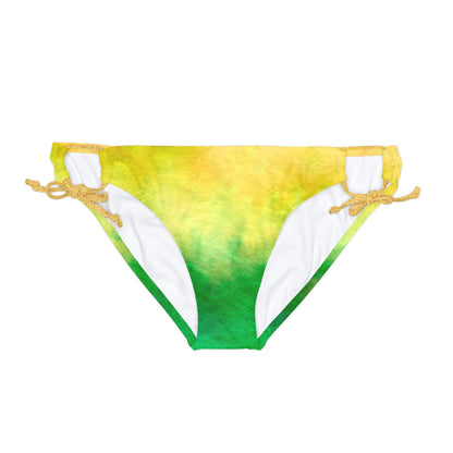 Yellow to Green Fade Loop Tie Side Bikini Bottom