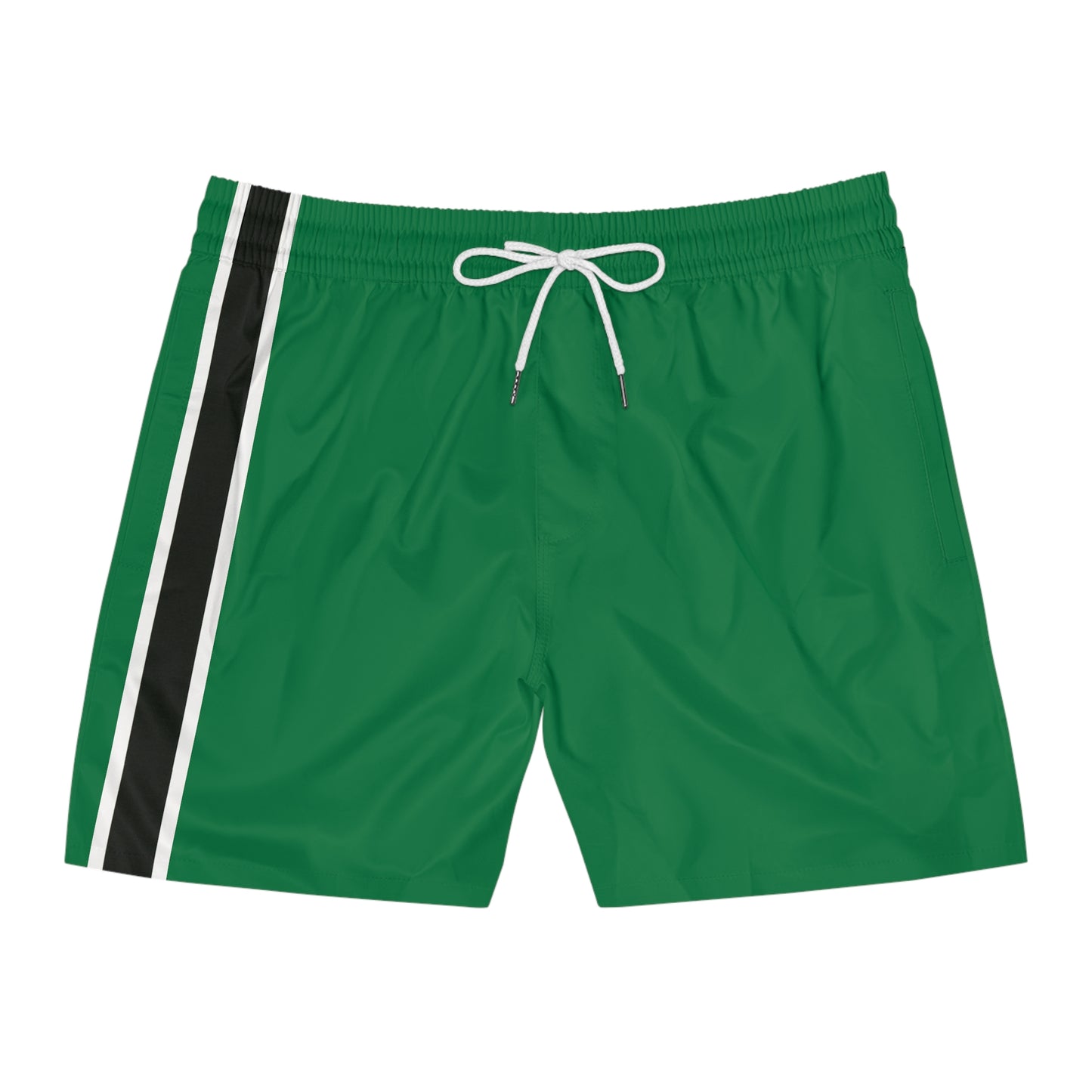 Green BW Stripe Swim Trunks