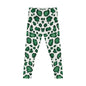 Green Leopard Print Leggings, Yoga Pants, Activewear, Fitness Leggings, Casual Wear, Trendy Workout Leggings