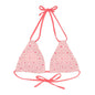 Pretty Pink Print Strappy Triangle Bikini Top