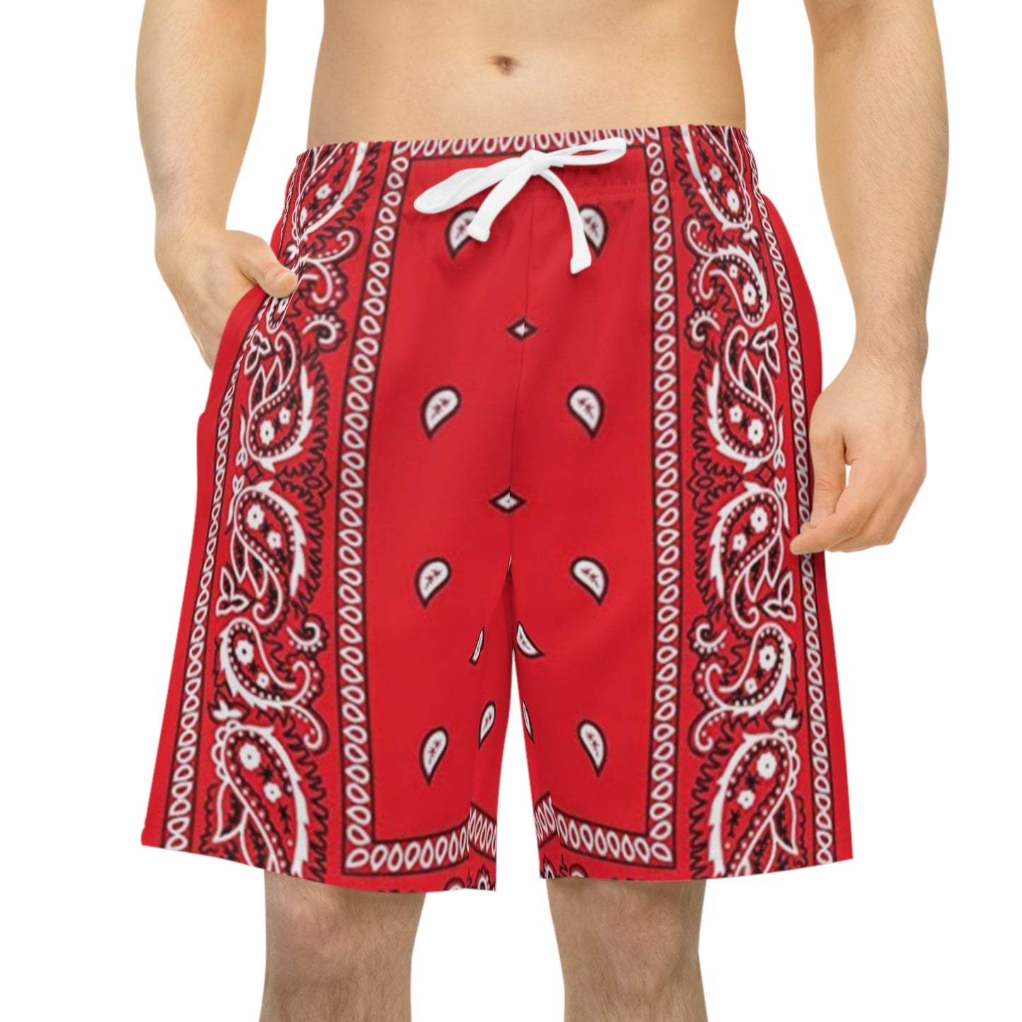 Red Bandana Print Shorts