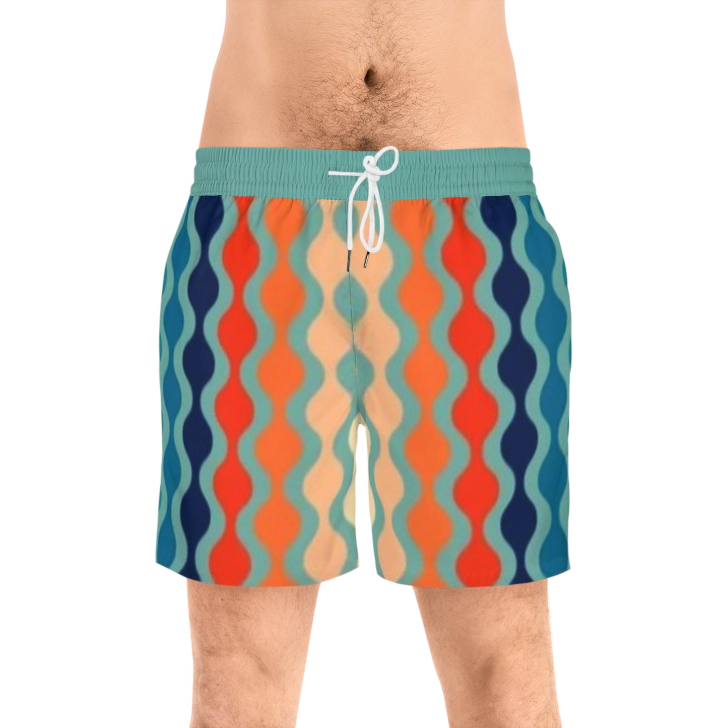 70's Blue Spectrum Print Swim Trunks