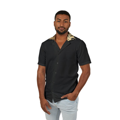 Men's Leopard Back Print Hawaiian Camp Shirt