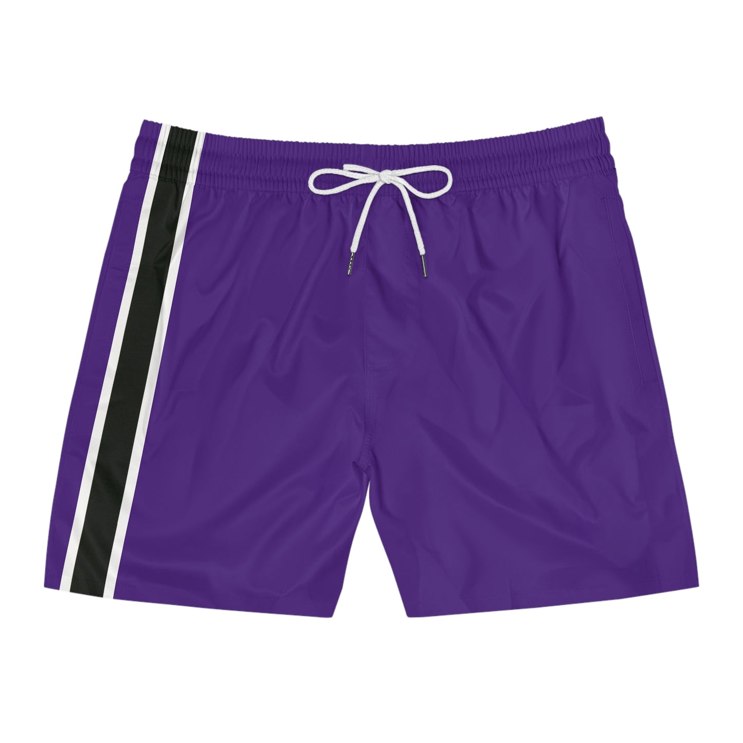 Purple BW Stripe Swim Trunks