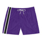 Purple BW Stripe Swim Trunks