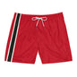 Red BW Stripe Swim Trunks