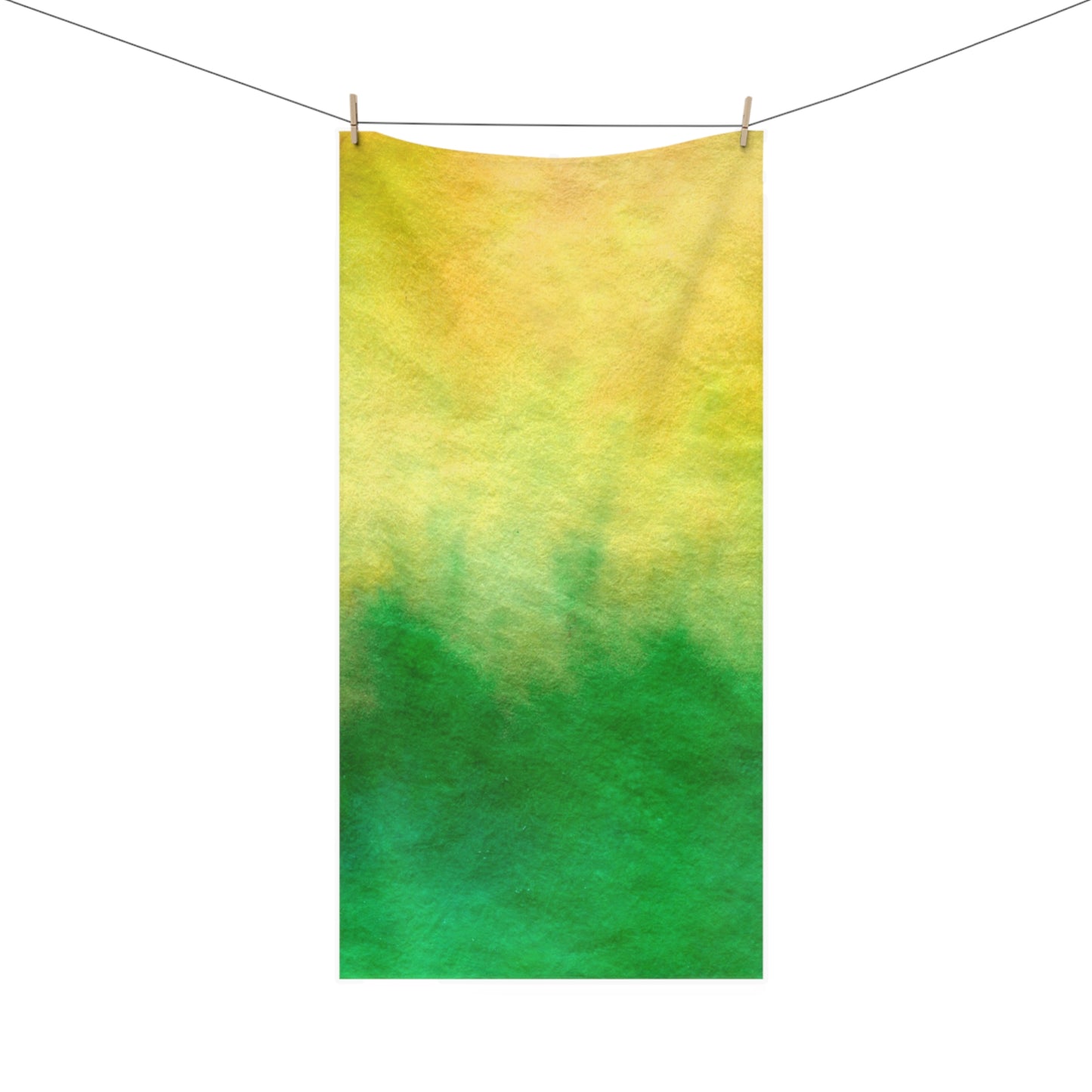 Yellow to Green Fade Mink-Cotton Towel