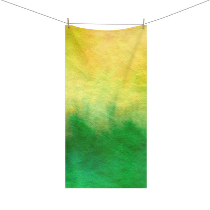 Yellow to Green Fade Mink-Cotton Towel