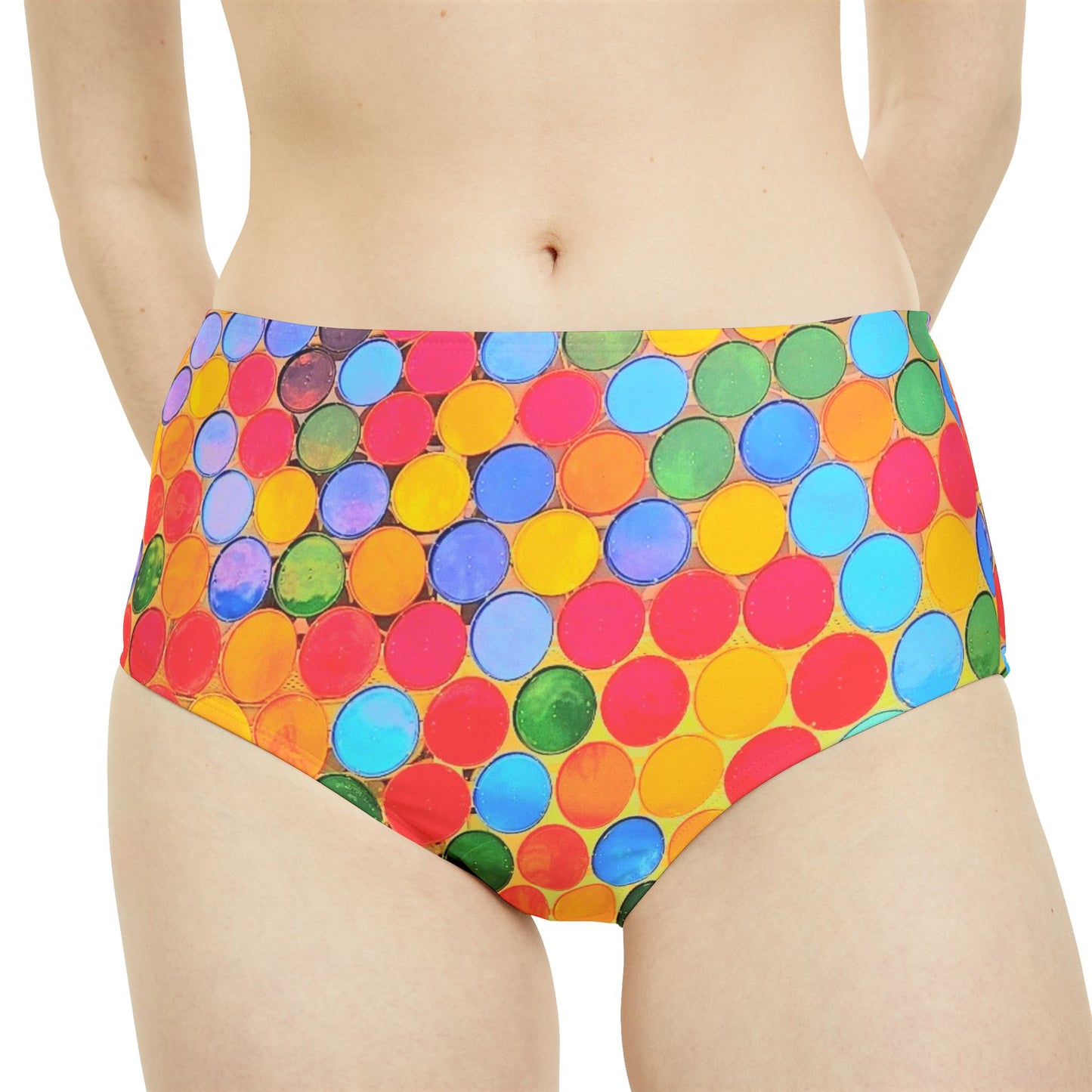 Cape Verdean Print High-Waist Hipster Bikini Bottom