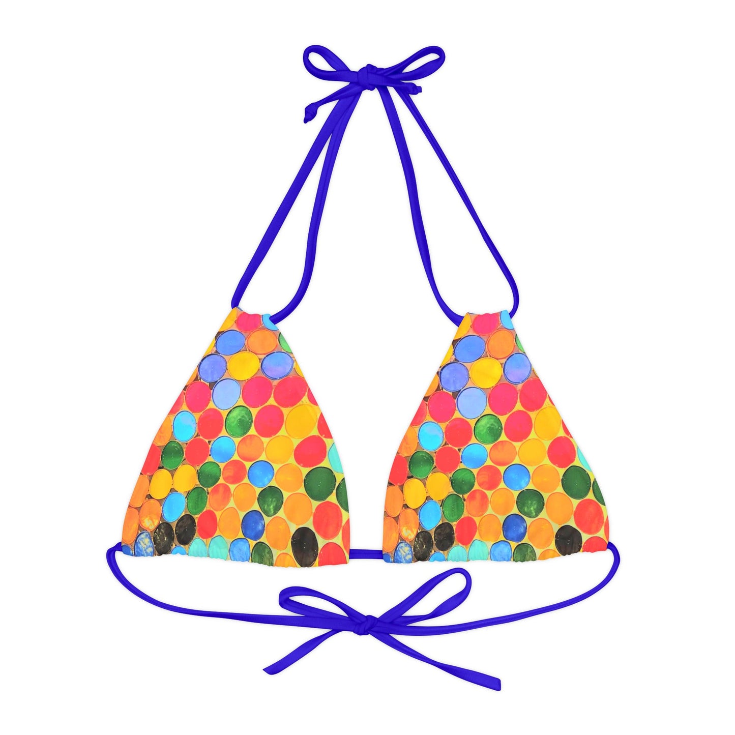 Cape Verdean Print Strappy Triangle Bikini Top