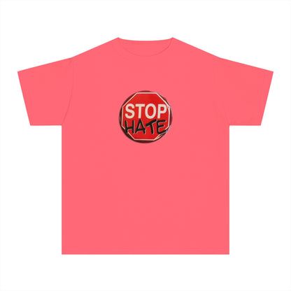 Youth Stop Hate Button Tee