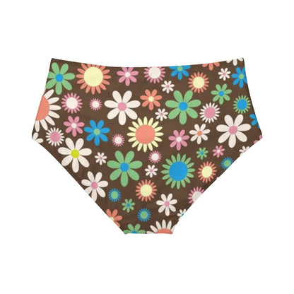 Flower Power Primt High-Waist Hipster Bikini Bottom