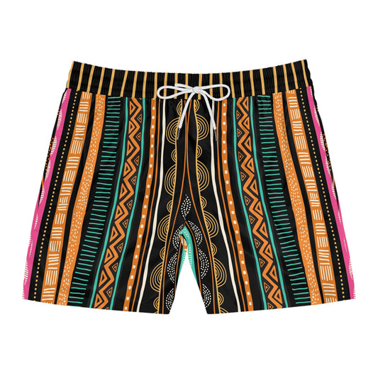 African Print Swim Trunks