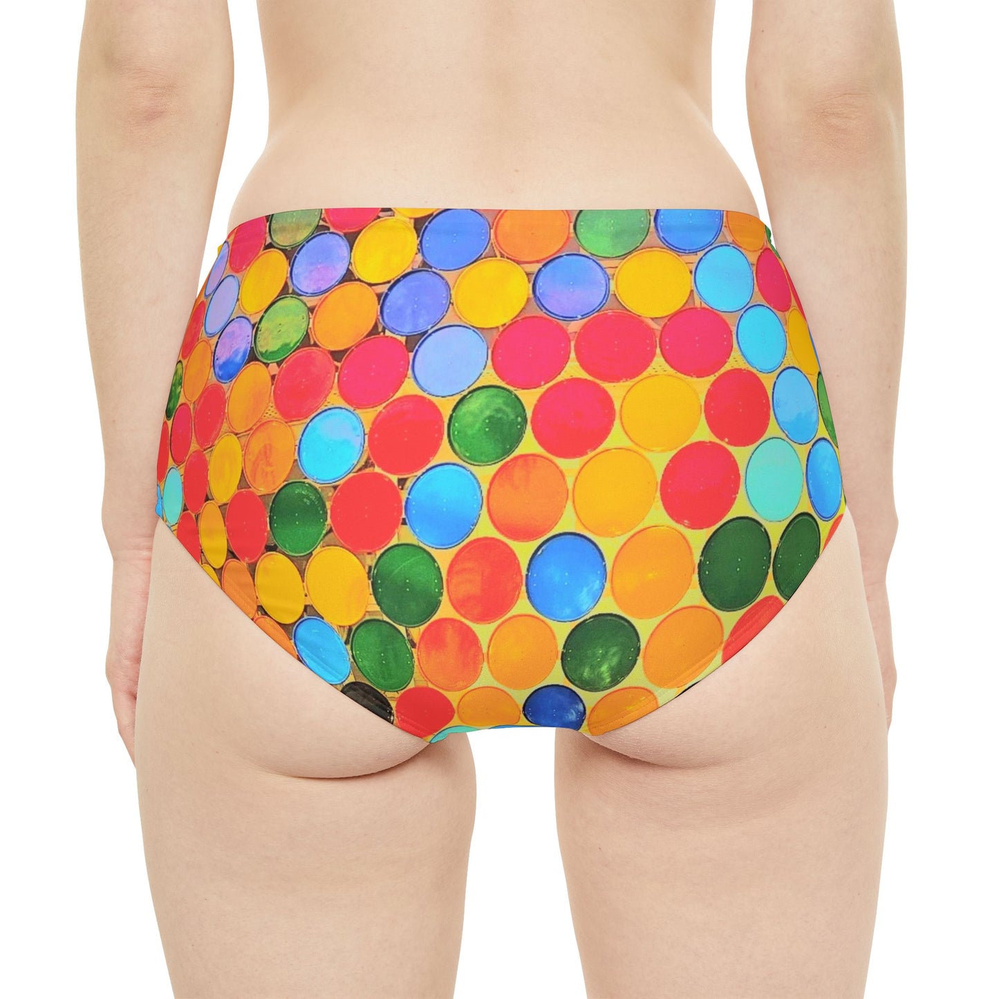 Cape Verdean Print High-Waist Hipster Bikini Bottom