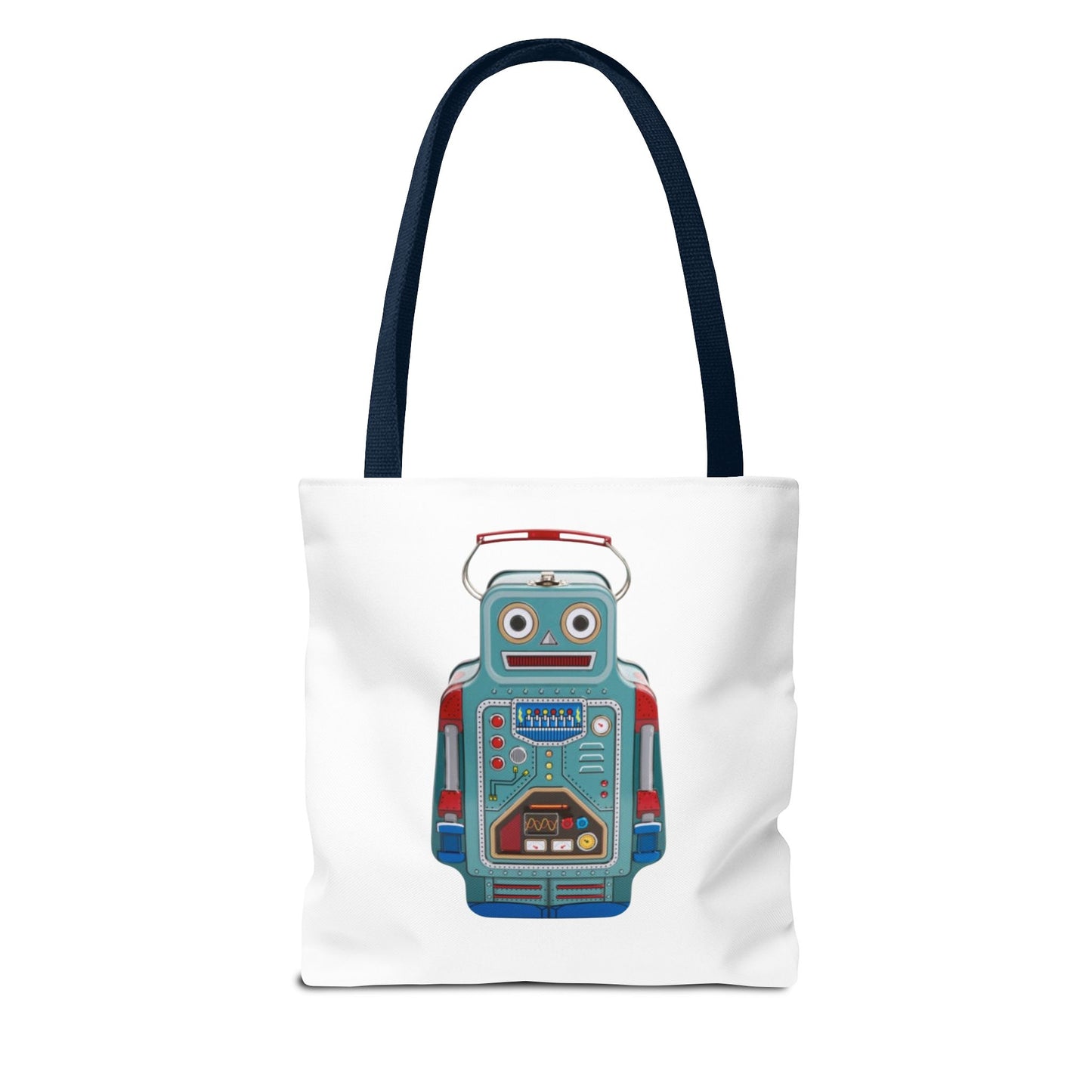 Retro Robot Tote Bag, Fun Eco-Friendly Shopping Bag, Gift for Tech Lovers, Cute Reusable Bag, Quirky Robot Design