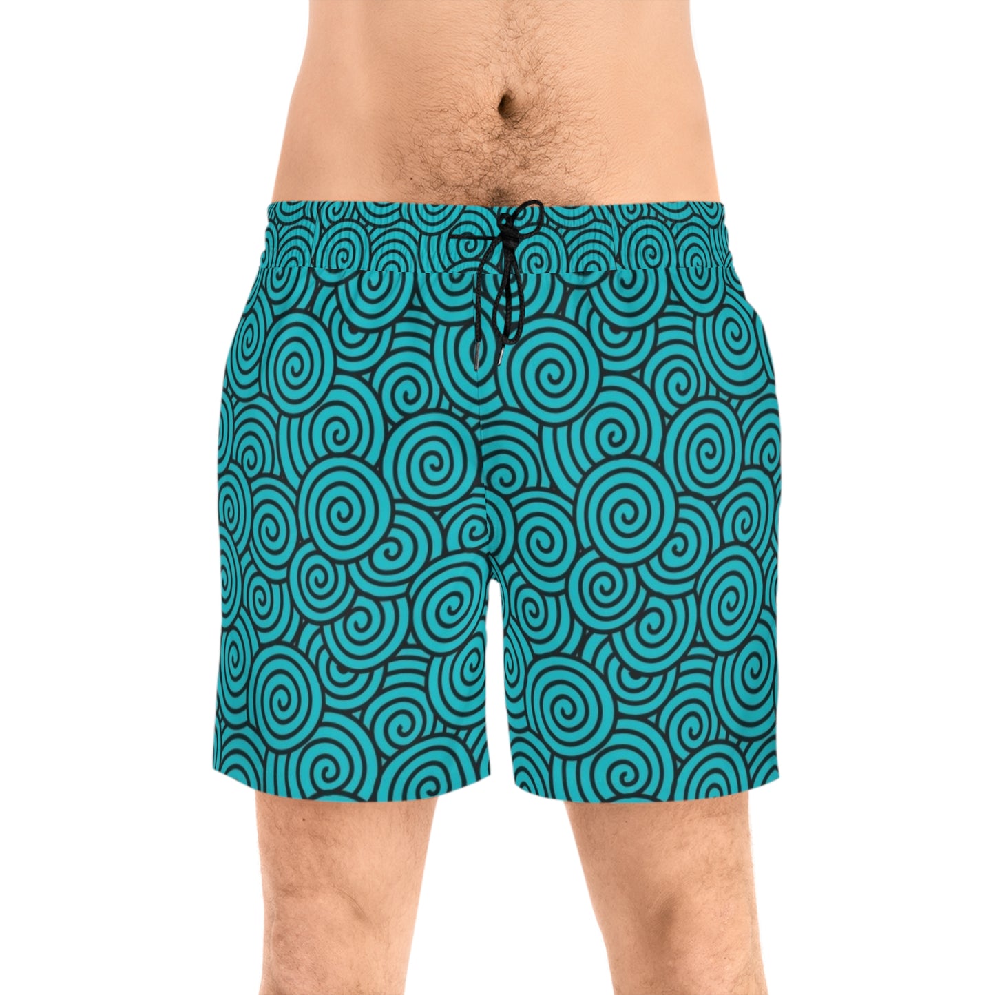 Turquoise Print Swim Trunks