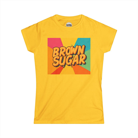 Colorful Brown Sugar Women's Softstyle Tee - Perfect for Celebrations & Everyday Wear