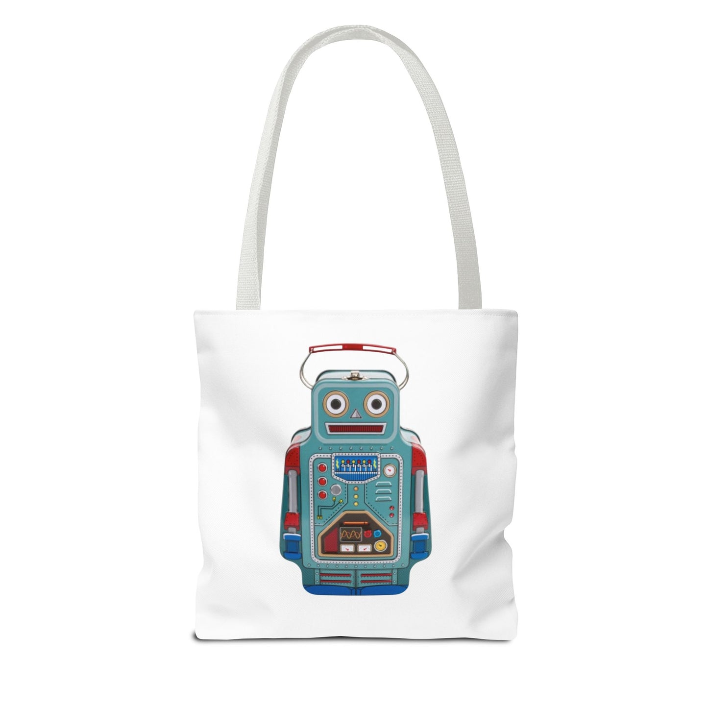 Retro Robot Tote Bag, Fun Eco-Friendly Shopping Bag, Gift for Tech Lovers, Cute Reusable Bag, Quirky Robot Design