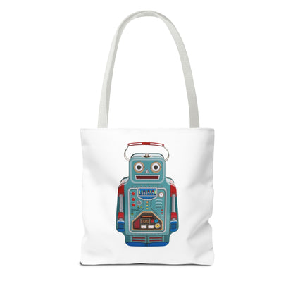 Retro Robot Tote Bag, Fun Eco-Friendly Shopping Bag, Gift for Tech Lovers, Cute Reusable Bag, Quirky Robot Design