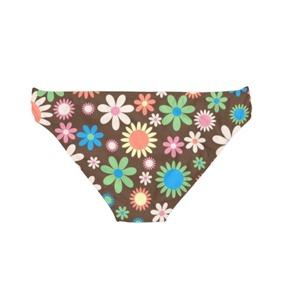 Flower Power Print Loop Tie Side Bikini Bottom