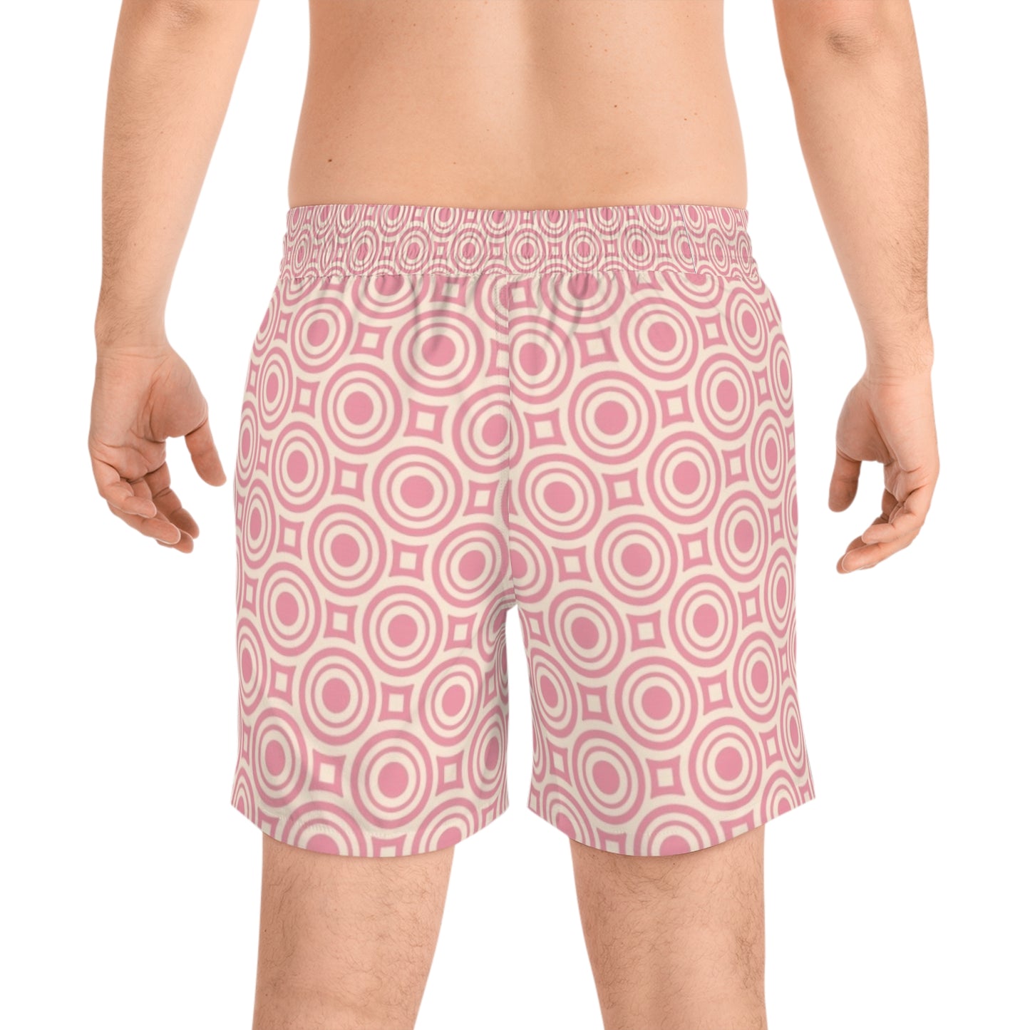 Pretty Pink Print Swim Trunks