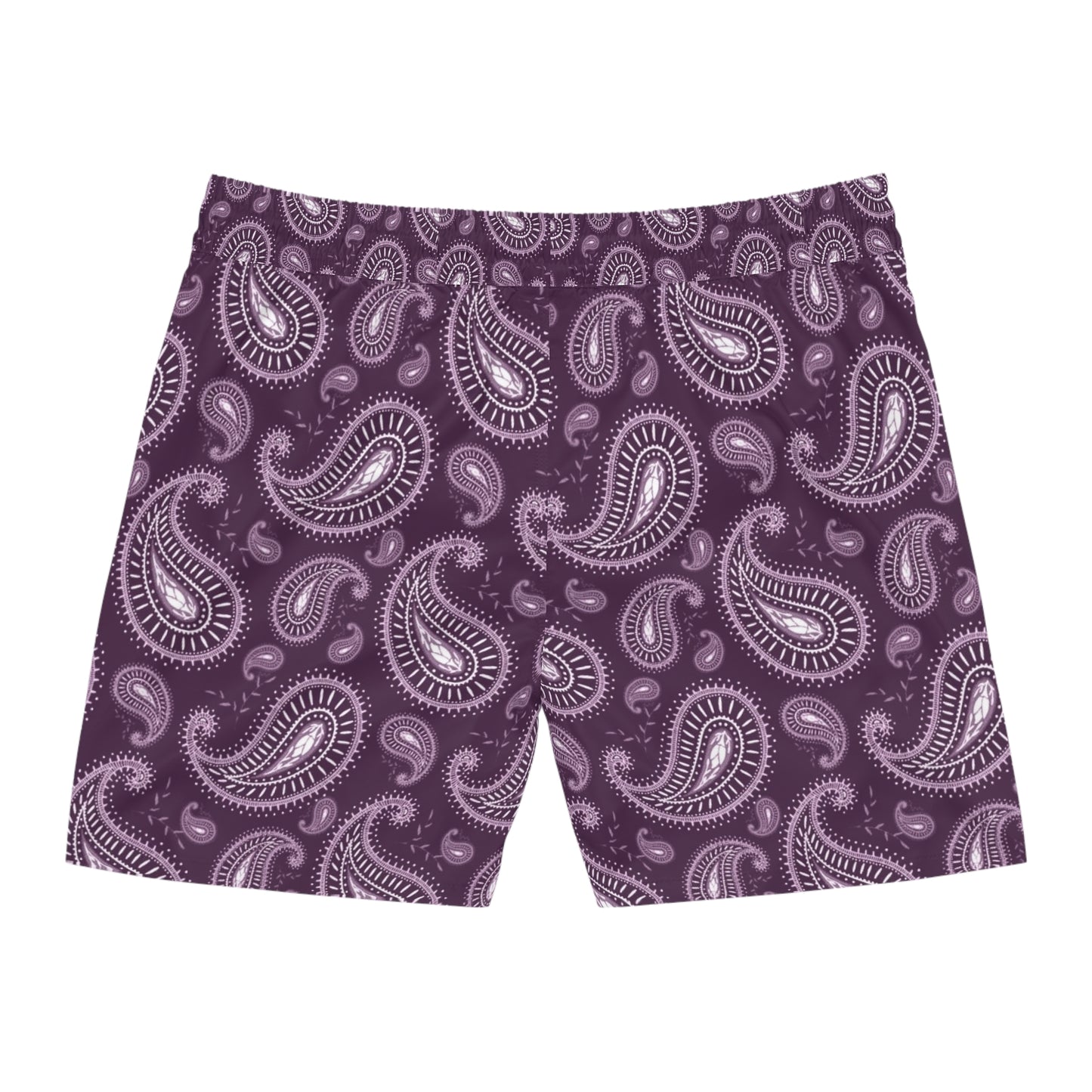 Purple Paisley Print Swim Trunks