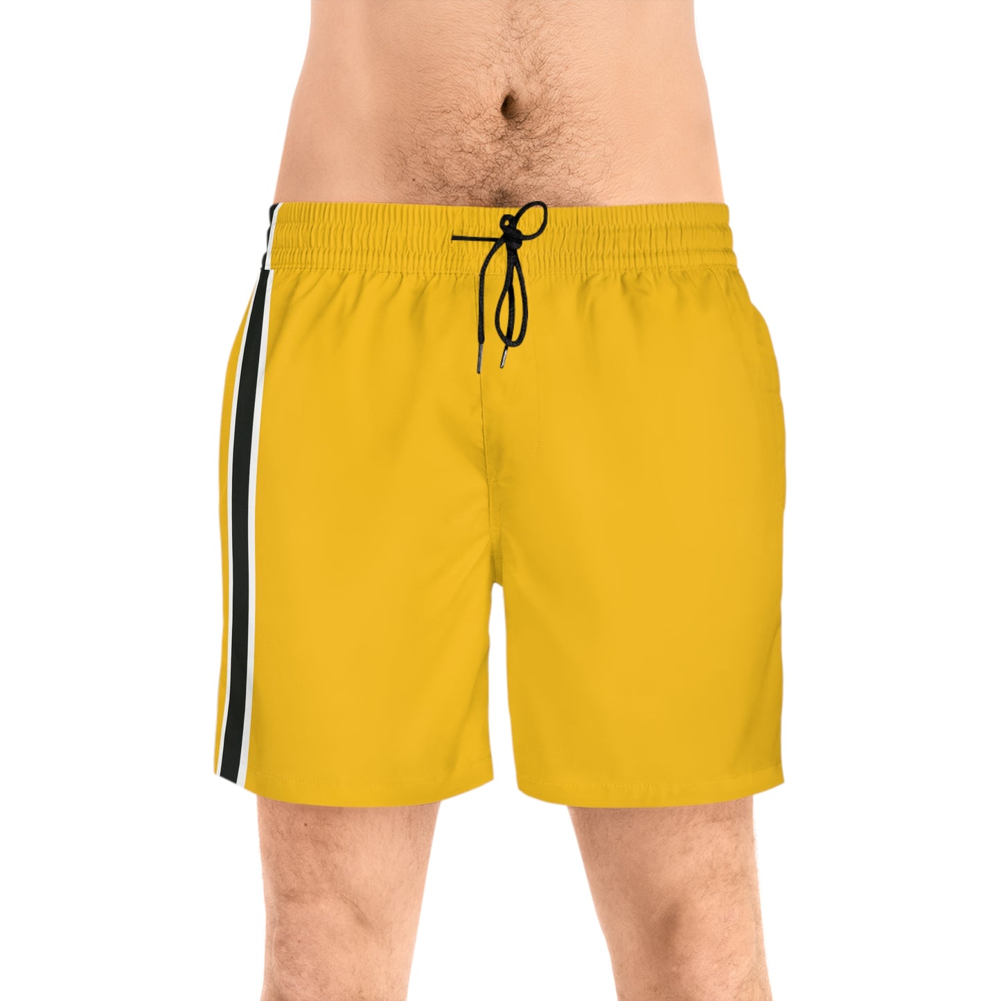 Yellow BW Stripe Swim Trunks