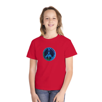 Youth Peace Sign Button Tee