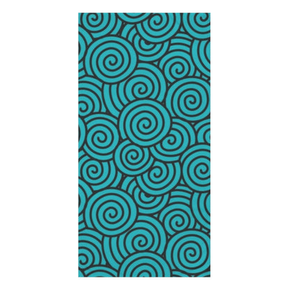 Turquoise Print Mink-Cotton Towel