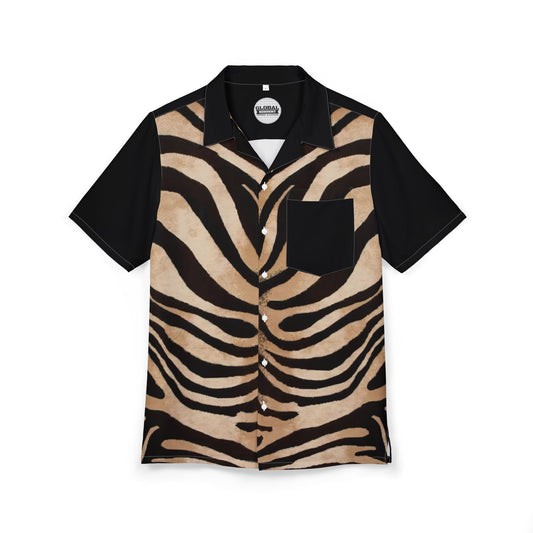 Unisex Animal Print Hawaiian Button-Down Shirt
