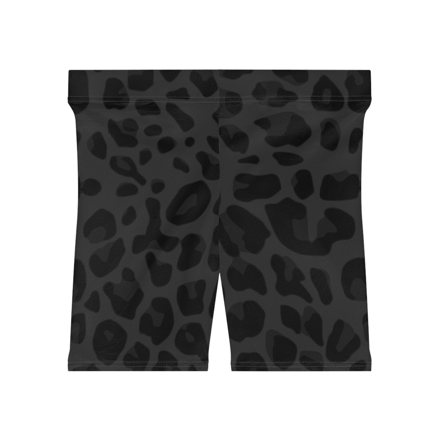 Black and Grey Animal Print Women's Biker Shorts