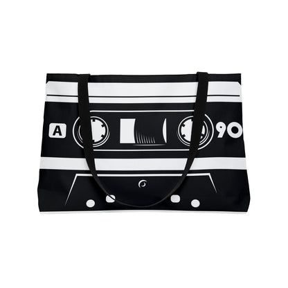 Vintage Cassette Weekender Tote Bag - Retro Music Lover's Carryall