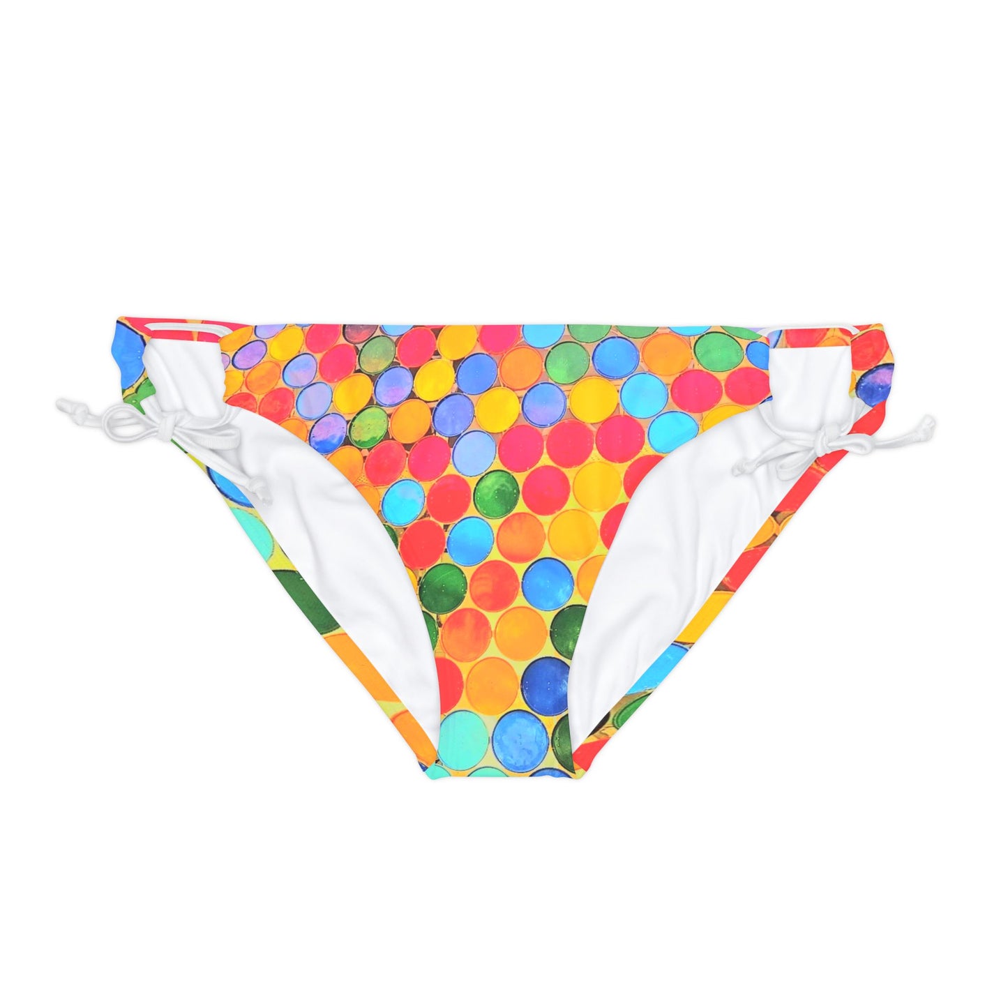 Cape Verdean Print Loop Tie Side Bikini Bottom